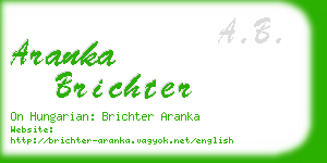 aranka brichter business card